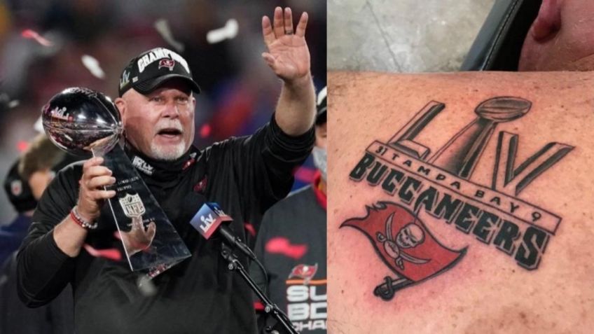 NFL: Coach de Buccaneers y Tom Brady se tatúa trofeo del Super Bowl LV