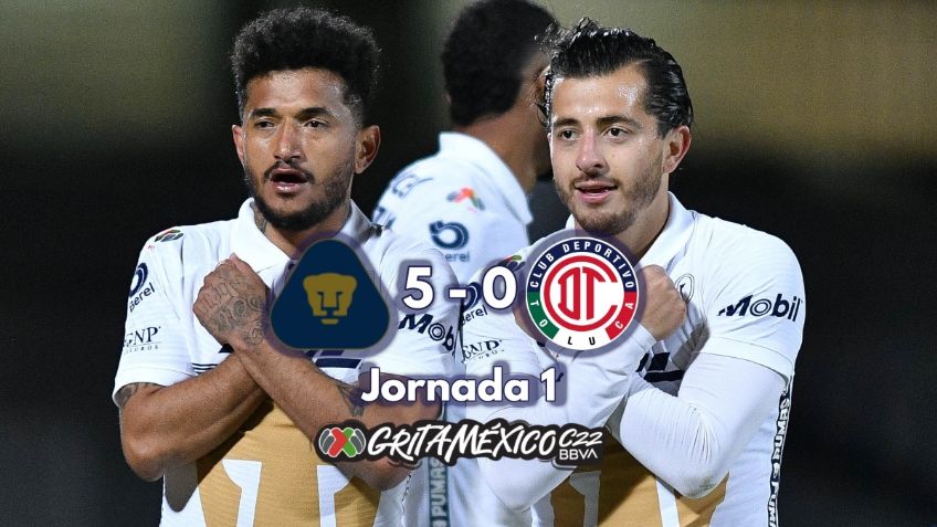Pumas 5-0 Toluca | Resumen y goles | Jornada 1 Clausura 2022 Liga MX
