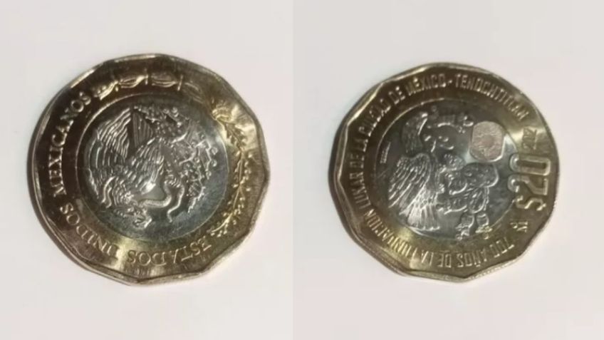 Piden 2,000,000 de pesos por esta moneda de 20 pesos de los 700 años de la Fundación Lunar