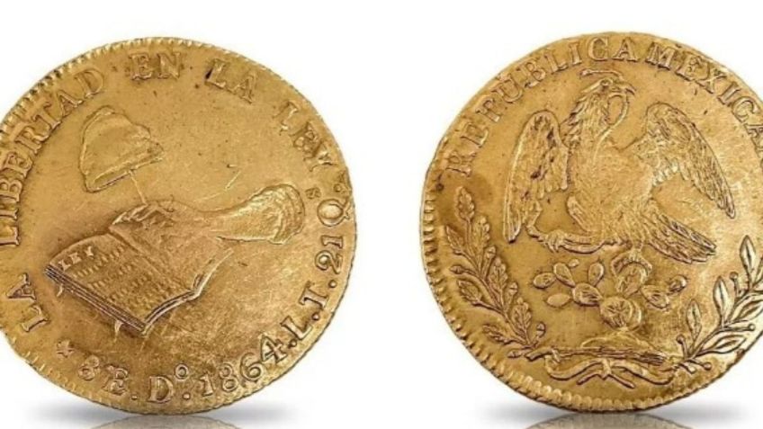 ¿Cómo es la moneda de oro de 1864 que se vende por 60 mil pesos en internet?
