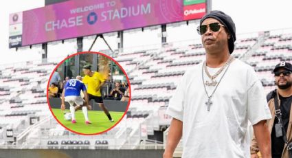 Ronaldinho aplica la ‘elástica’ al guardaespaldas de Messi y desata la locura en Miami | VIDEO