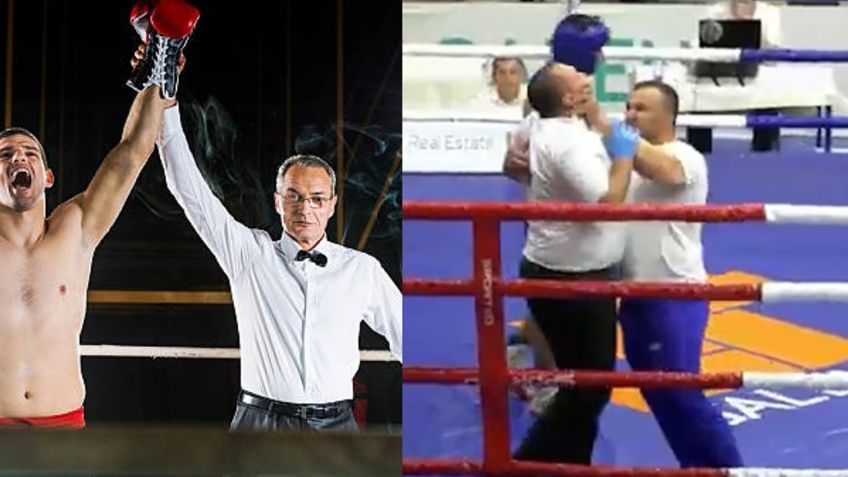 Así fue el momento en el que un entrenador se subió al ring a golpear a un árbitro en Serbia | VIDEO