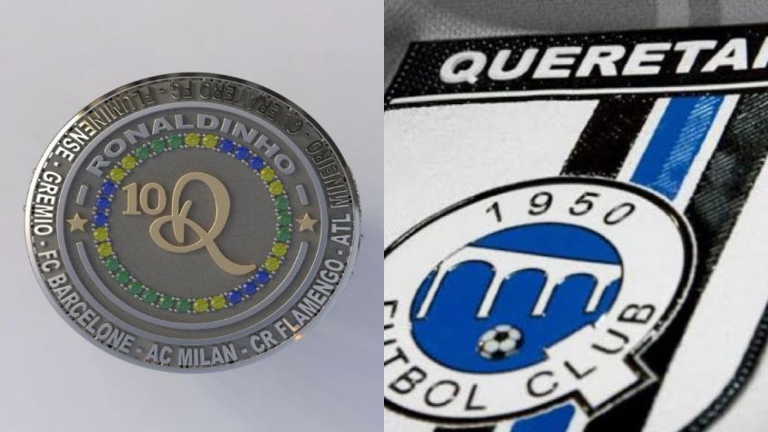 Escriben mal Querétaro en anillo hecho para Ronaldinho (FOTO)