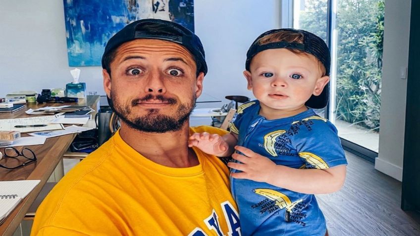 Chicharito presenta su segundo hijo ¿torta bajo el brazo para el Tri? (FOTO)