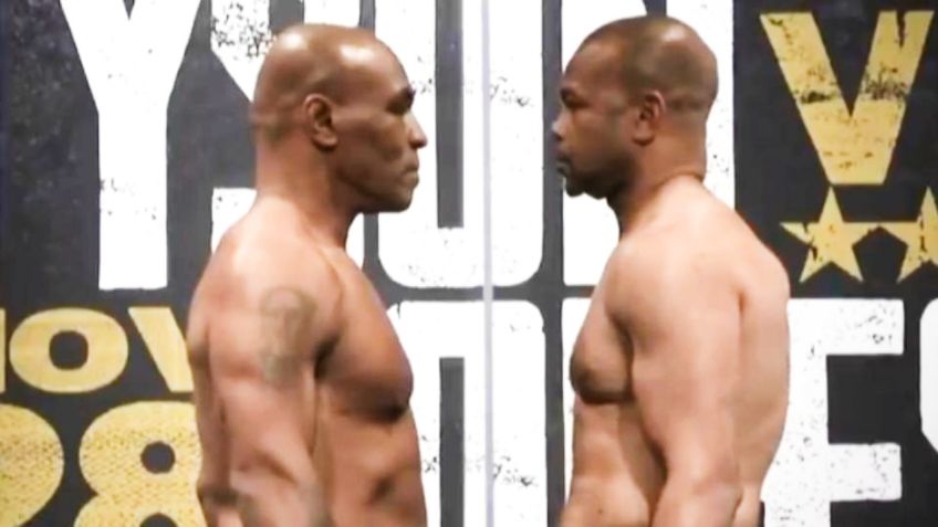 Mike Tyson y Roy Jones Jr tienen tenso careo previo a su pelea (VIDEO)