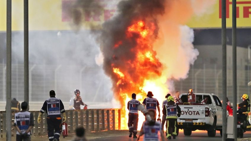 Fórmula 1: Impactante choque de Grosjean contra el muro desata fuego (VIDEO)