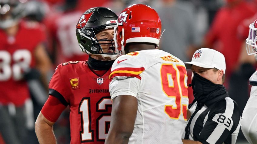 NFL: Tom Brady y su choque de casco en conato de bronca en el Buccaneers - Chiefs (VIDEO)