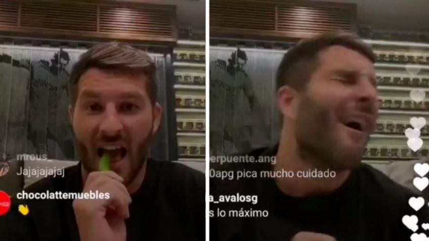 ¡Como buen mexicano! Gignac muerde un chile y canta en vivo música de banda (VIDEO)