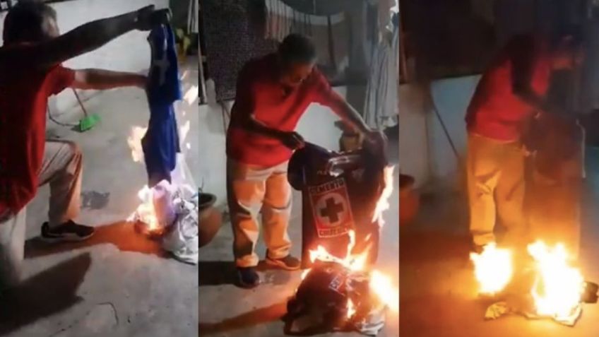 Aficionado de Cruz Azul quema su colección de 29 camisetas