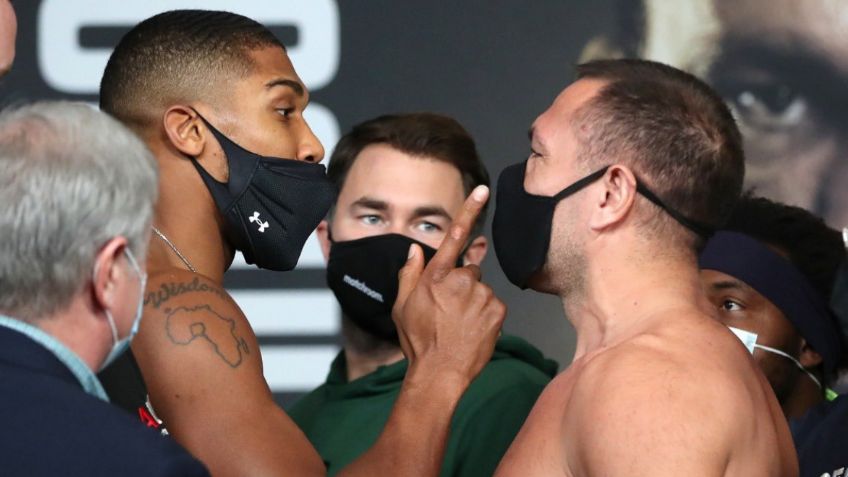 Así fue el acalorado pesaje de Anthony Joshua y Kubrat Pulev (VIDEO)