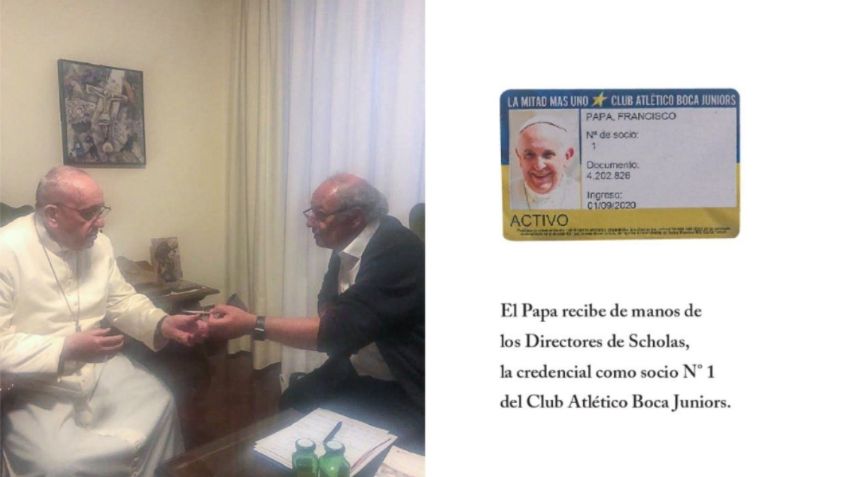La credencial del Papa Francisco como nuevo socio de Boca Juniors