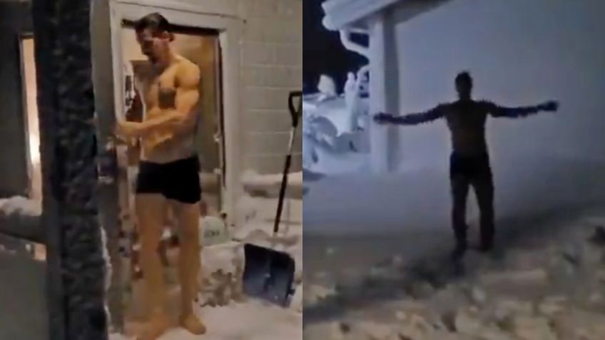 ¿Frío? Zlatan Ibrahimovic se recuesta en plena nieve usando solo bóxers (VIDEO)