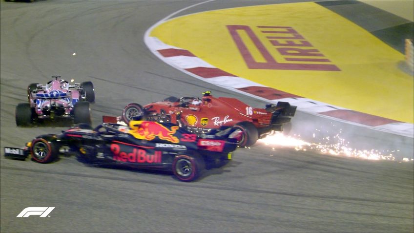 F1: Checo Pérez sufre accidente que deja fuera a Leclerc y Verstappen (VIDEO)