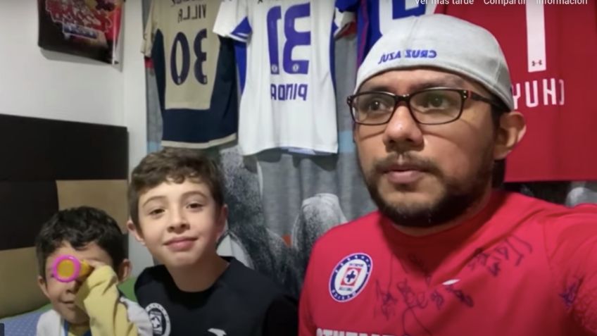 Aficionado arremete contra Cruz Azul por hacer llorar a su hijo (VIDEO)