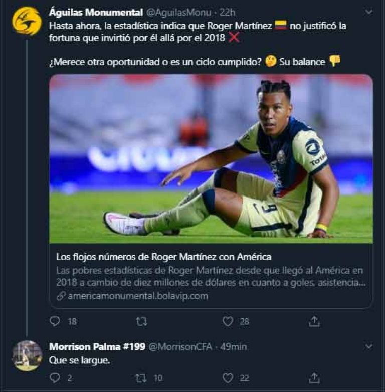 Roger Martinez Crítica Morrison Palma América Sanción