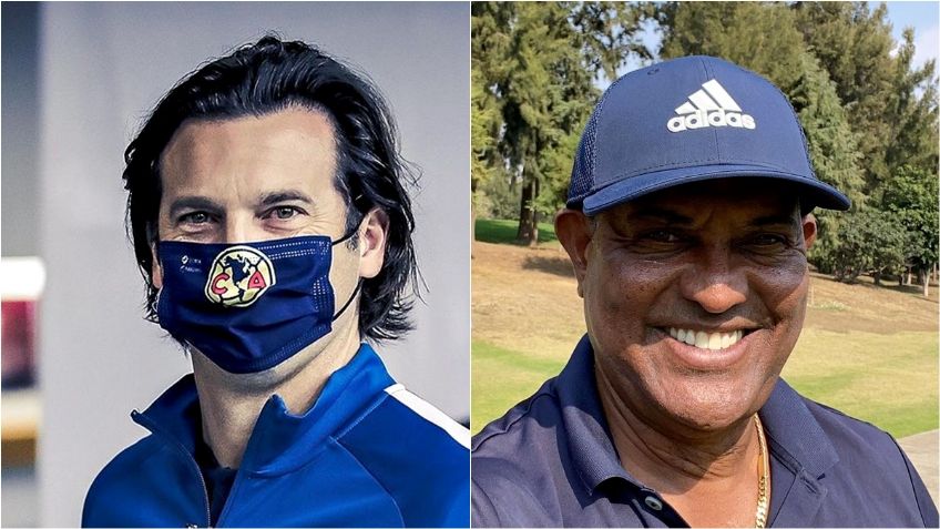 Santiago Solari recibe bendición de 'Negro' Santos tras debut con América