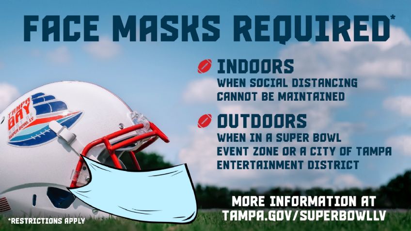 NFL: Tampa decreta uso obligatorio de cubrebocas en semana del Super Bowl