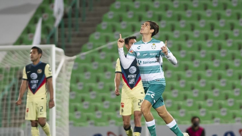 América se apaga: empata 1-1 con Santos, que es líder del Guardianes 2021