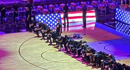 Jugadores del Heat y Celtics se arrodillan durante himno por altercados en el Capitolio (VIDEO)