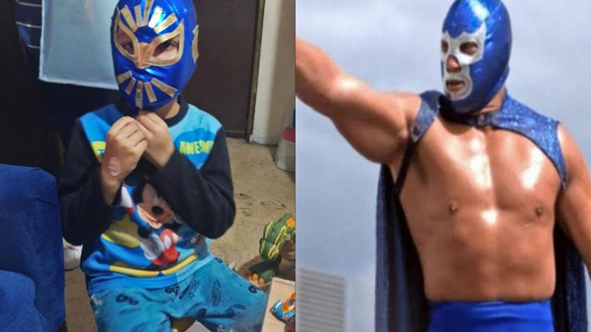 Niño se hace VIRAL por usar máscara de Blue Demon en sus quimioterapias