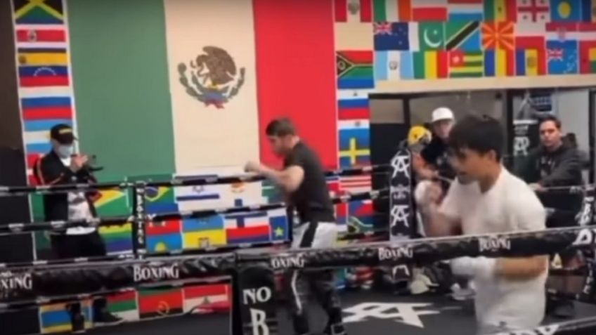 Canelo Álvarez revela sus secretos al hijo de Manny Pacquiao arriba del ring (VIDEO)