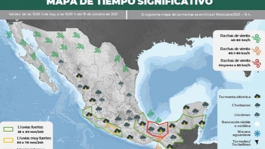 Clima México 19 de octubre: Descienden temperaturas en estos estados