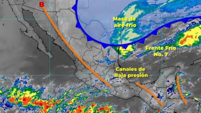 Frente Frío 7: Estos estados serán AFECTADOS hoy por fuertes lluvias