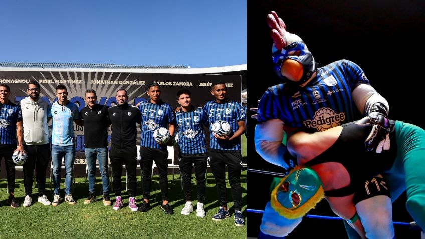 De Liga MX a las luchas; Gallos de Querétaro presentan calendario en el ring (VIDEO VIRAL)