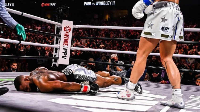 Así se vio desde el ring el brutal nocaut que Jake Paul propinó a Tyron Woodley (VIDEO)