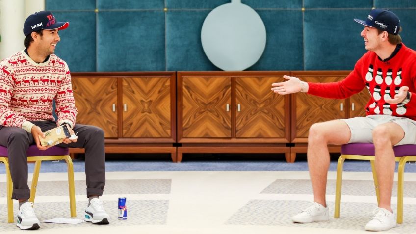 Checo Pérez y Max Verstappen hacen intercambio ¿Qué se regalaron los pilotos de Red Bull?