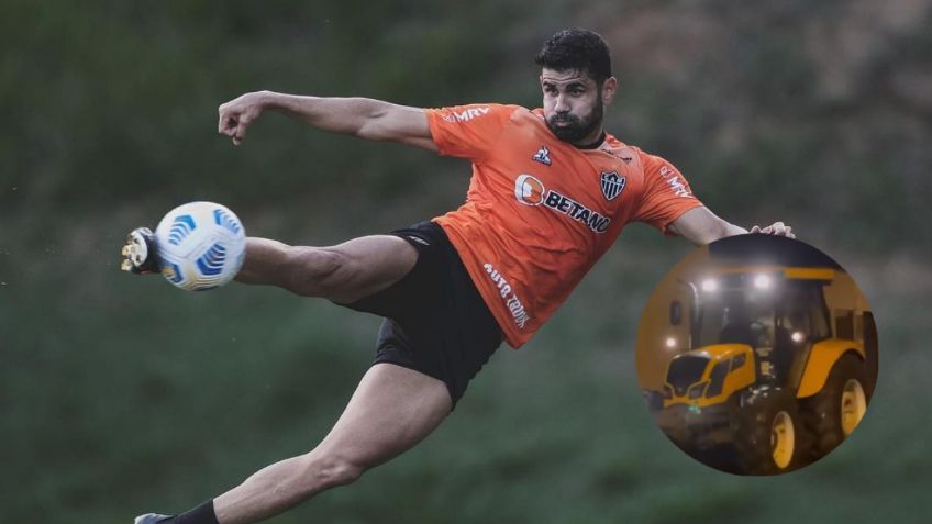 Diego Costa es captado manejando un tractor en Brasil con tres niños (VIDEO)