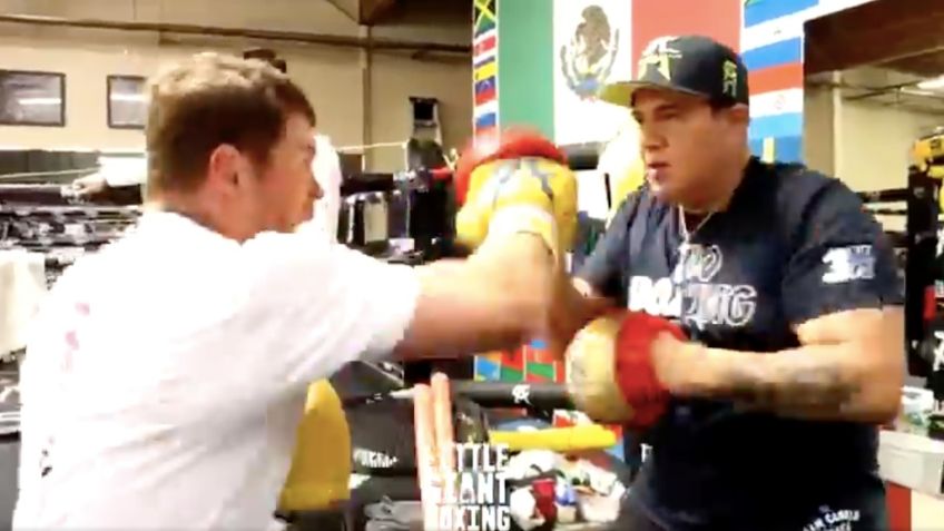 Canelo Álvarez mete miedo con su ráfaga de puños en entrenamiento (VIDEO)