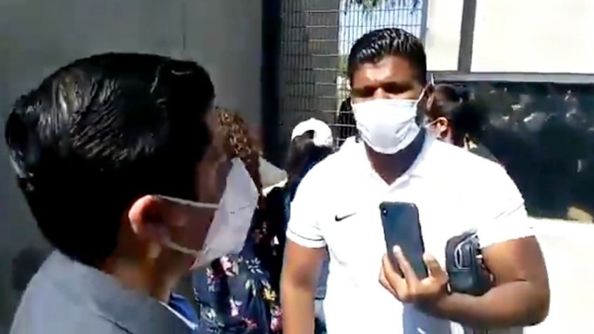 Adalid Maganda se enfrenta con empleado de la FMF en su protesta (VIDEO)