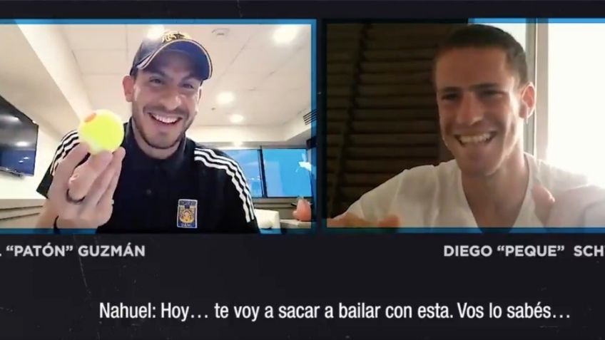 Nahuel Guzmán enfrenta al tenista Diego Shwartzman en duelo de fut-tenis (VIDEO)