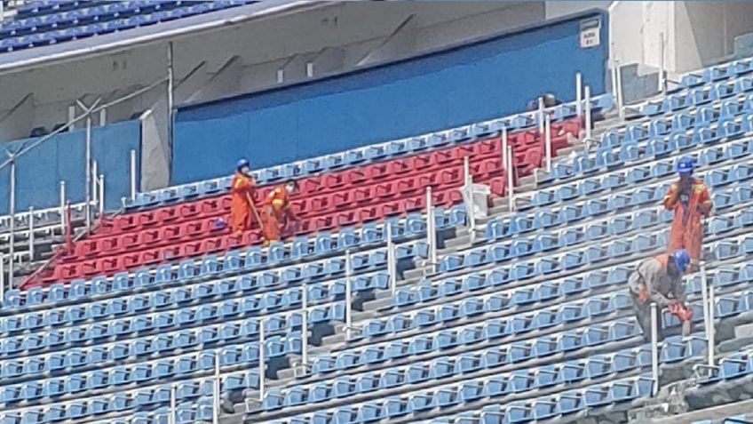 Atlante: Pintan el Estadio Azul para que vuelva a ser Azulgrana