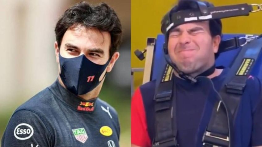 Checo Pérez sufre brutal entrenamiento que casi quiebra su cuello (VIDEO)
