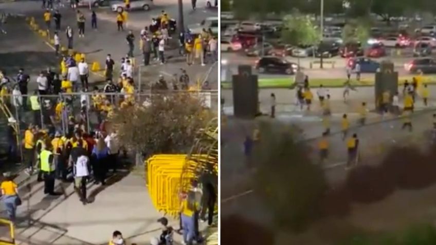 Aficionados de Tigres y Monterrey protagonizan riña tras Clásico Regio (VIDEO)