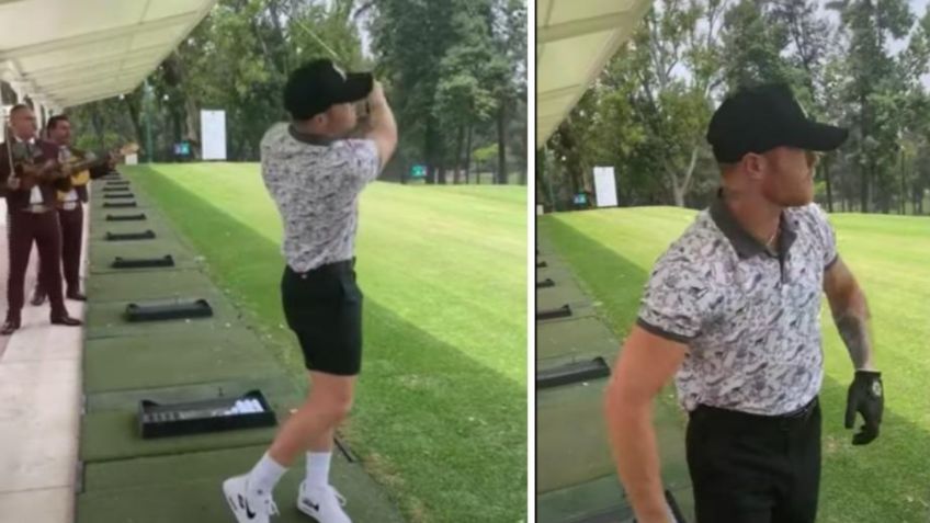 Canelo Álvarez juega al golf y celebra con mariachi triunfo ante Saunders (VIDEO)