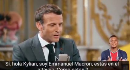 Emmanuel Macron bromea con Mbappé sobre su futuro: "¿Te vas al Marsella?" (VIDEO)