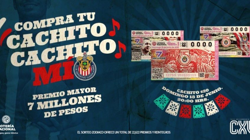 Chivas celebra sus 115 años de historia con billete de la Lotería Nacional