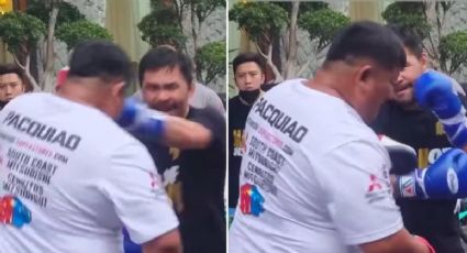 Pacquiao golpea por accidente a su entrenador y advierte a Errol Spence