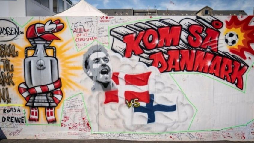 Euro 2020: Los emotivos murales de aficionados en apoyo a Christian Eriksen