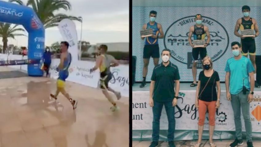 VIDEO VIRAL: Pierde triatlón en último segundo por festejar antes de tiempo