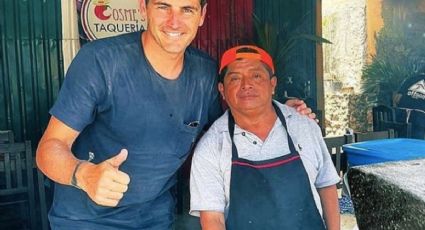 Iker Casillas deja 800 pesos de propina en taquería mexicana y se va descalzo