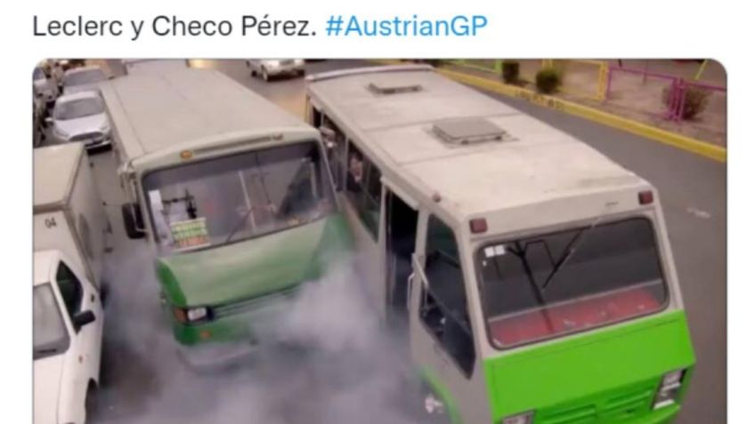 Memes respaldan a Checo Pérez tras pleito con Charles Leclerc en el GP de Austria