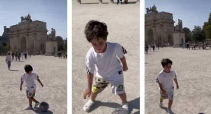 Mateo Messi, hijo de Leo, sorprende jugando al futbol en calles de París (VIDEO)