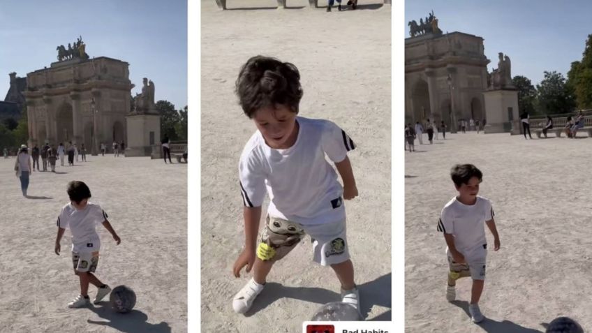 Mateo Messi, hijo de Leo, sorprende jugando al futbol en calles de París (VIDEO)