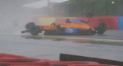 F1: ¡Qué choque! Lando Norris se estrella y Sebastian Vettel tiene noble gesto (VIDEO)