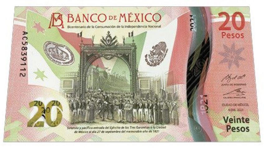 ¿Qué elementos de seguridad tiene el nuevo billete de 20 pesos?