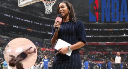 Así fue la estrepitosa caída de una reportera en juego de la NBA (VIDEO VIRAL)